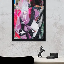 Gallery99 Pink Abstract Oil Paint Print Texture Paper Framed Wall Art image 1