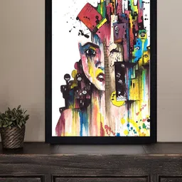 Gallery99 The Faces Of Life Print Texture Paper Framed Wall Art image 1