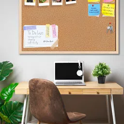 ArtzFolio Camel Brown & White Printed Wooden Bulletin Board & Sticky Notes Wall Decor image 1