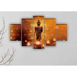 SAF 5 Pieces Multicolored Buddha Modern Art Wall Painting Set image 1