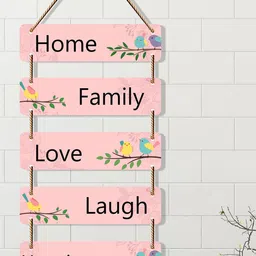 SAF Pink & Black Printed Wall Hanging  Decor image 1