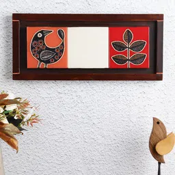 VarEesha Colors of Joy Red & Orange Tiled Horizontal Wall Hanging image 1