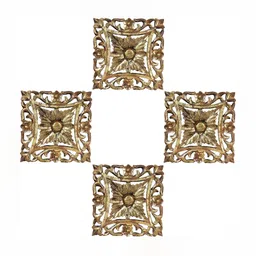 VAS collection home Brown 4 Pieces Textured Wooden Wall Decor-image-59