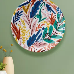 nestroots Floral Fusion Blue & Pink Printed Wall Plate-picture-26