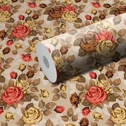 WALLWEAR Brown & Red Floral Self-Adhesive Wallpaper-image-17