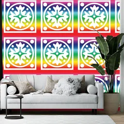 Wallpics Blue & Red Printed Self-Adhesive Wallpaper-picture-21