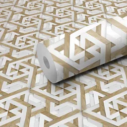 WALLWEAR White & Brown Geometric Printed Wall Sticker-picture-15