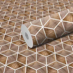 WALLWEAR Brown Geometric Self-Adhesive Wallpaper-image-83