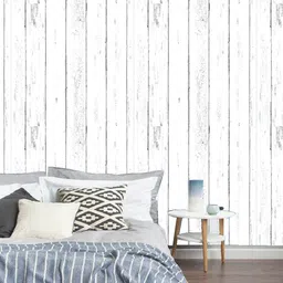 Jaamso Royals White Vintage Wood Printed Self Adhesive Wallpaper-image-70