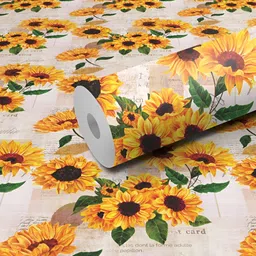 WALLWEAR Yellow Self Adhesive Removable Wallpaper-image-9