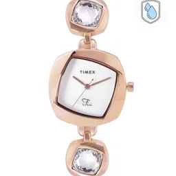 Timex Women White Brass Mother of Pearl Dial & Rose Gold Toned Analogue Watch TWEL15000-picture-2
