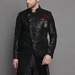 Utsav Fashion Embroidered Asymmetrical Sherwani Set-picture-35