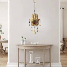 JASMEY HOMES Gold Designer Hamsa Mirror Wall Hanging-picture-17