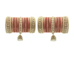 leshya Set Of 70 Brass Plated Kundan Studded Bangles-picture-10