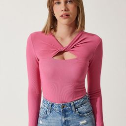 Happiness istanbul V-Neck Solid Top-picture-4