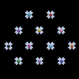Comet Busters White Embellished Flower Shaped Reusable Designer Stickers - 12 Pcs-picture-16