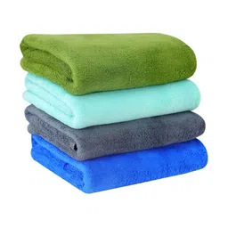 Yellow Weaves Grey & Green 4 Pieces 400 GSM Quick-Dry Hand Towels image 1