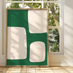 SAF Green & Off White Abstract Wooden Painting Wall Art-image-66