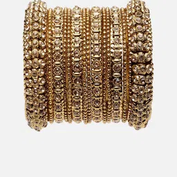 Anouk Set Of 6 Oxidised Gold-Plated Stone Studded Bangles-picture-11