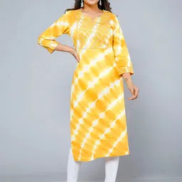 Jevi Prints Leheriya Dyed Thread Work Kurta-picture-37