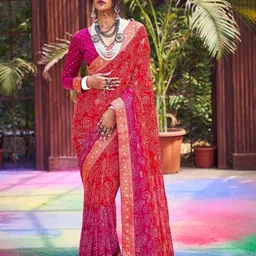 Stylum Bandhani Zari Poly Georgette Bandhani Saree-picture-21