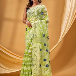 DESH BIDESH Floral Woven Design Pure Cotton Jamdani Saree-picture-36