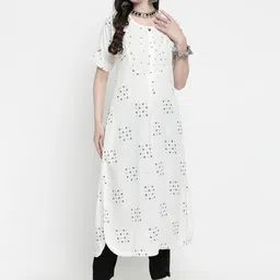 aayusika Ethnic Motifs Printed Regular Kurta-image-3