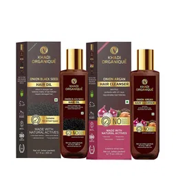 Khadi Organique Pack of 2 Onion Black Seed Hair Oil & Onion Argan Hair Shampoo 400 ml-image-86