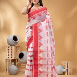 DESH BIDESH Woven Design Pure Cotton Taant Saree image 1