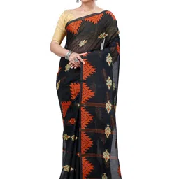 PuJoy Ethnic Woven Design Pure Cotton Taant Saree-picture-14