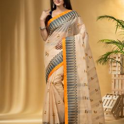 DESH BIDESH Geometric Woven Design Pure Cotton Taant Saree-picture-14