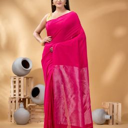 DESH BIDESH Zari Pure Cotton Taant Saree-picture-11