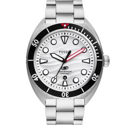 Fossil Men Patterned Dial & Stainless Steel Bracelet Style Straps Analogue Watch FS6063-picture-3