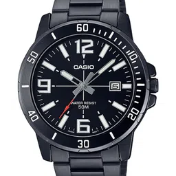 CASIO Men Black Dial & Stainless Steel Bracelet Style Straps Analogue Wrist Watch-picture-46