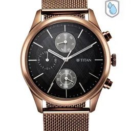 Titan Men Black Dial & Brown Stainless Steel Bracelet Style Straps Analogue Watch-picture-17