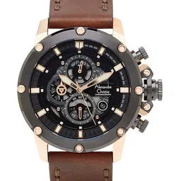 Alexandre Christie Men Black Dial & Brown Leather Straps Analogue Watch-image-48