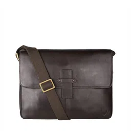 Hidesign Men Brown Solid Leather Laptop Bag-image-0