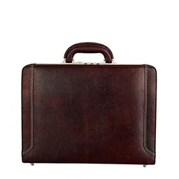 RICHSIGN Unisex Brown Leather Laptop Bag-image-98