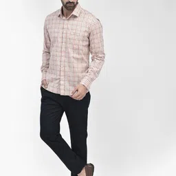 Crimsoune Club Checked Cotton Spread Collar Slim Fit Casual Shirt-picture-22