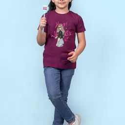 NUSYL Girls Graphic Printed Round Neck T-shirt-image-64