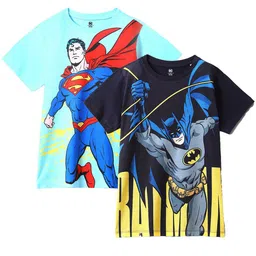 Wear Your Mind Boys Pack Of 2 Batman & Superman Printed T-shirts-picture-10