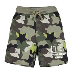 PLUM TREE Boys Olive Green Camouflage Printed Regular Shorts-picture-3
