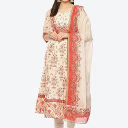 Biba Women Ethnic Motifs Printed Kurta With Churidar & Dupatta-picture-33