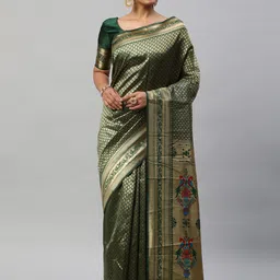 Mitera Woven Design Zari Kanjeevaram Saree-picture-21