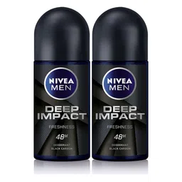 Nivea Men Set Of 2 Deep Impact 48Hr Freshness Deodorant Roll-On 50ml Each - Black Carbon-image-89