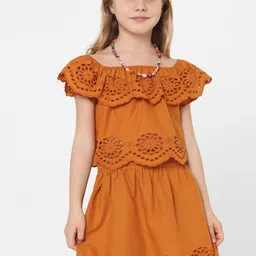 KIDS ONLY Brown Off-Shoulder Bardot Top image 1