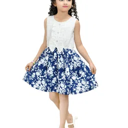 Doodle Girls Floral Printed Lace Fit & Flare Dress With Bow-picture-10