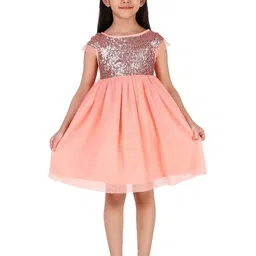 Miyo Girls Sequinned Embellished Fit & Flare Dress-image-33