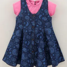 Enfance Blue Ethnic Motifs Fit & Flare Dress-picture-40