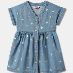 R&B Infant Girls Embroidered Extended Sleeves Cotton Fit & Flare Dress-picture-25